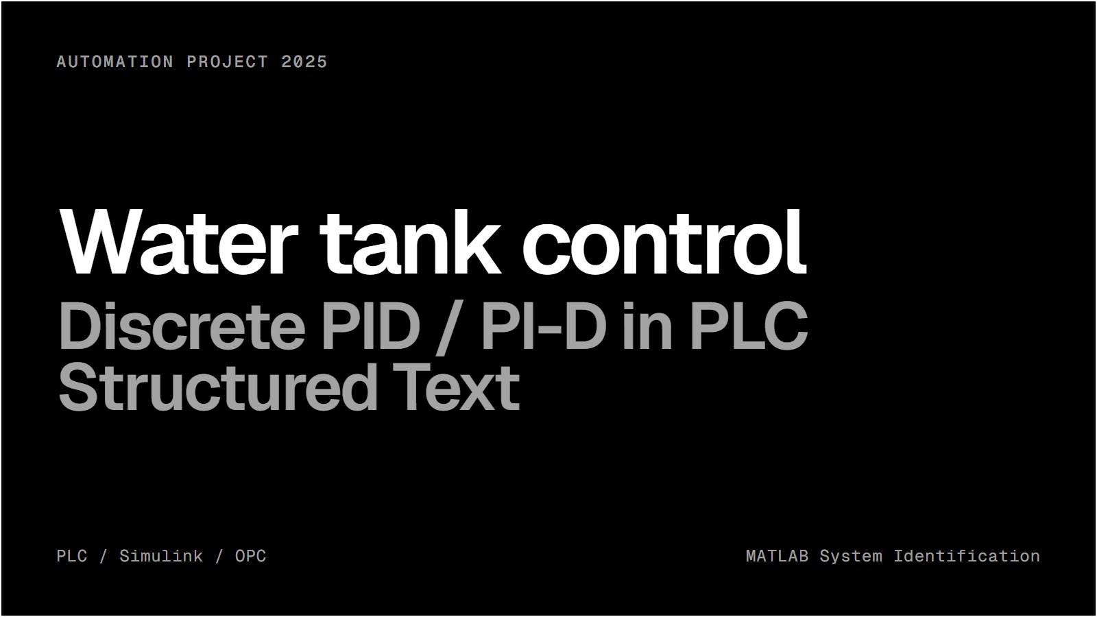 Automation Project: Water Tank Control